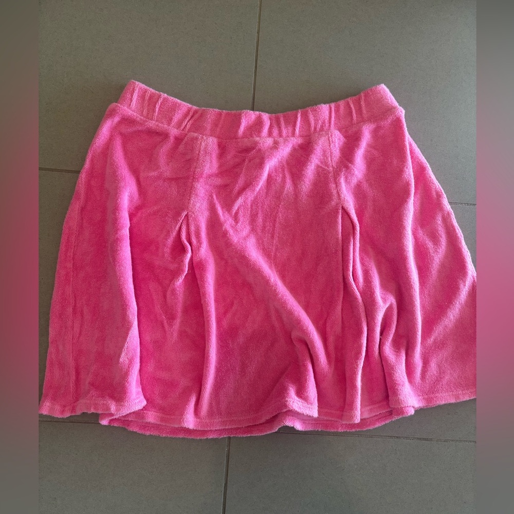 Stateside Bright Pink Terry Cloth Mini Skirt